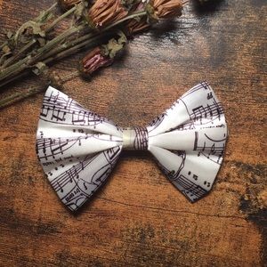 Music Notes Hair Bow